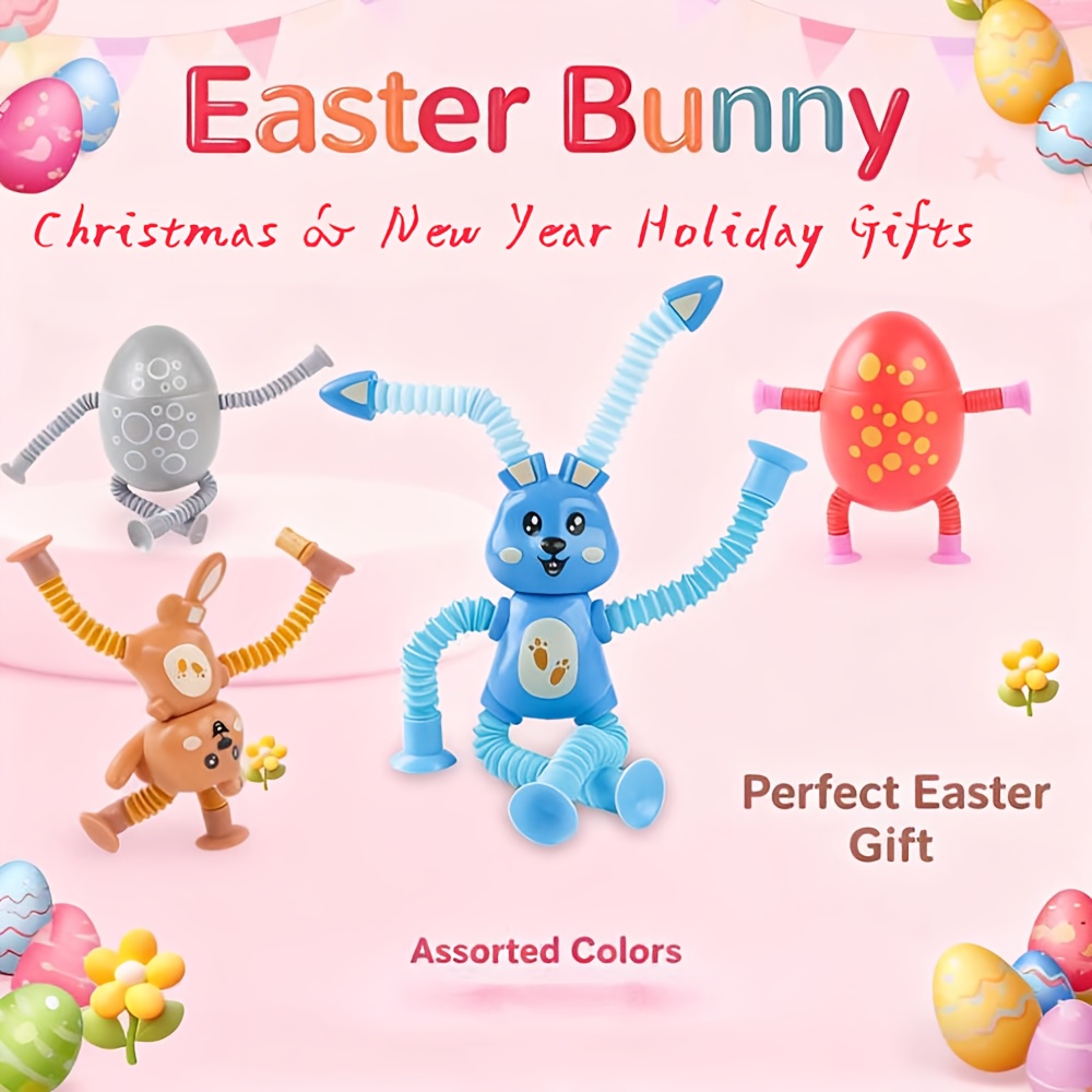 Stretchable Easter Bunny Pulling Tube Toy