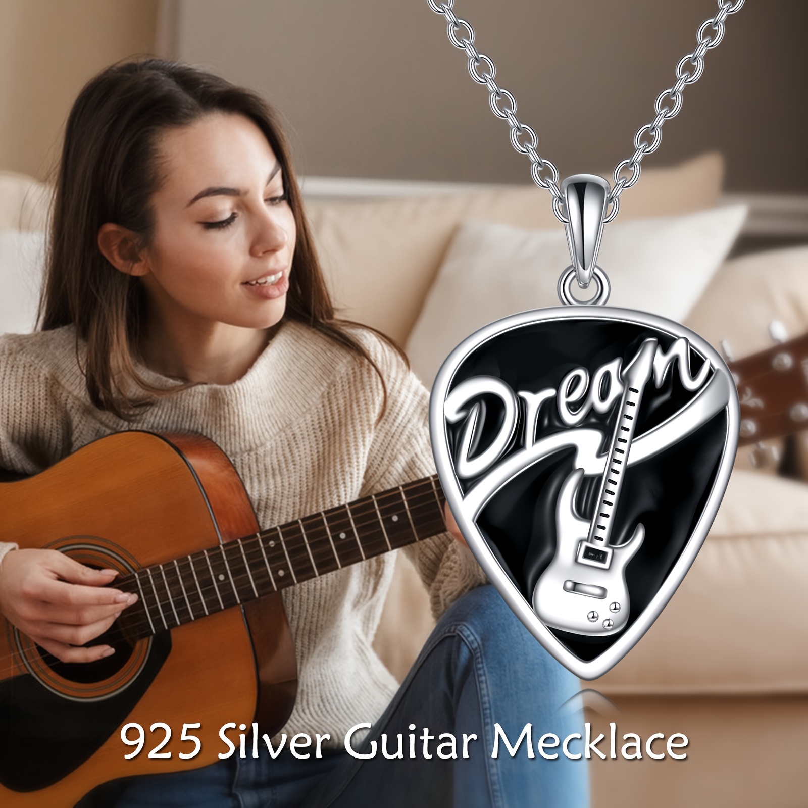 BTS SUGA GUITAR PICK NECKLACE ブラック 正規品 Inspired BTS Suga Guitar Pick Necklace. Reversible Charm