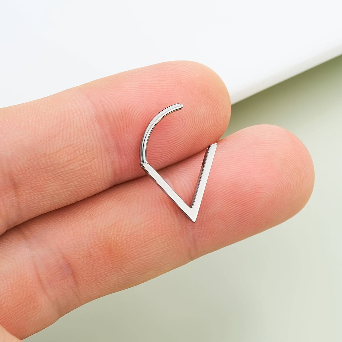 16G Titanium Triangle Hinged Segment Septum Ring for Women