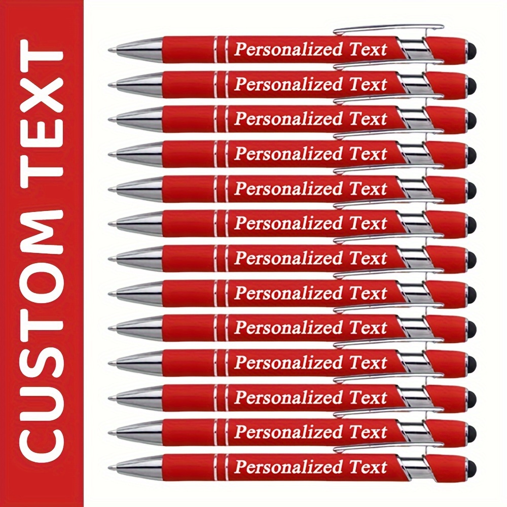 

13-pack Personalized Metal Ballpoint Pens, Retractable Medium Point With Stylus Tip, Black Ink, Ideal For Adults 14+ – Customizable Writing Instruments For Gifts & Office Use