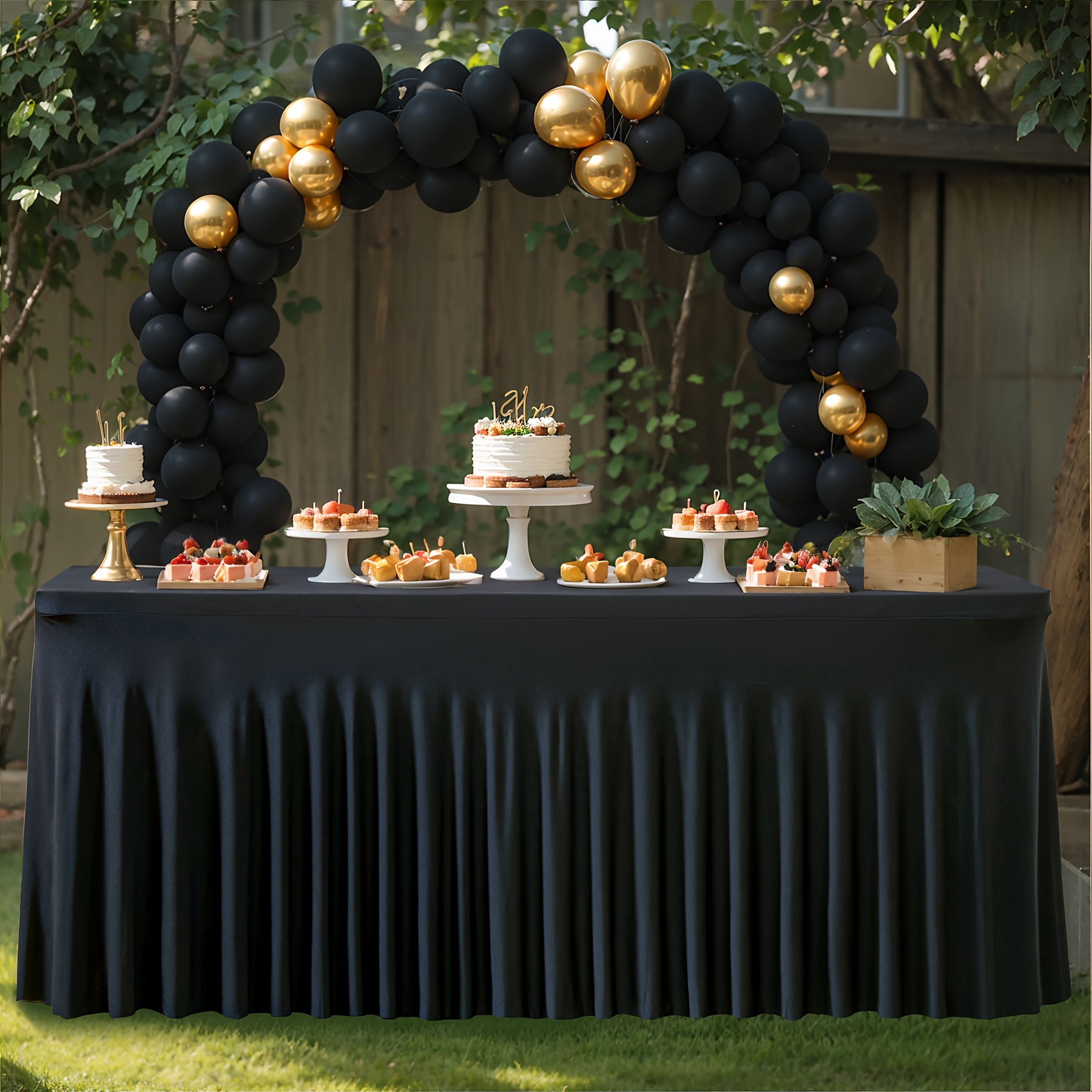 Image of 8-foot Polyester Rectangular Tablecloth, Made Of Textile Fabric, With Good Elasticity. It Can Decorate Setting, Birthday Party, And Is Suitable For Restaurants. Versatile And