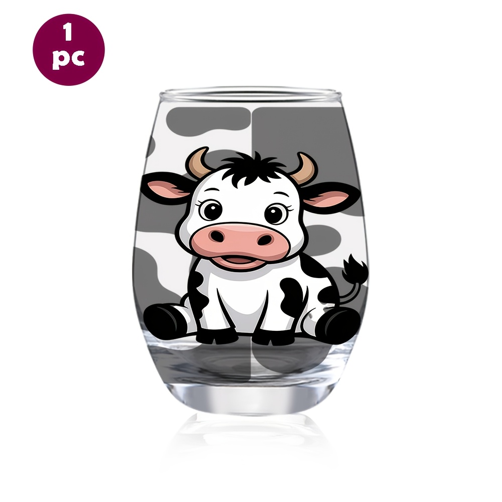 TEMU 1pc/12oz/350ml/stemless Wine Glasses,champagne And Whisky Glass,party Cups For Indoor Outdoor Home Office Bar Weddings And Toasts,cow Gift,