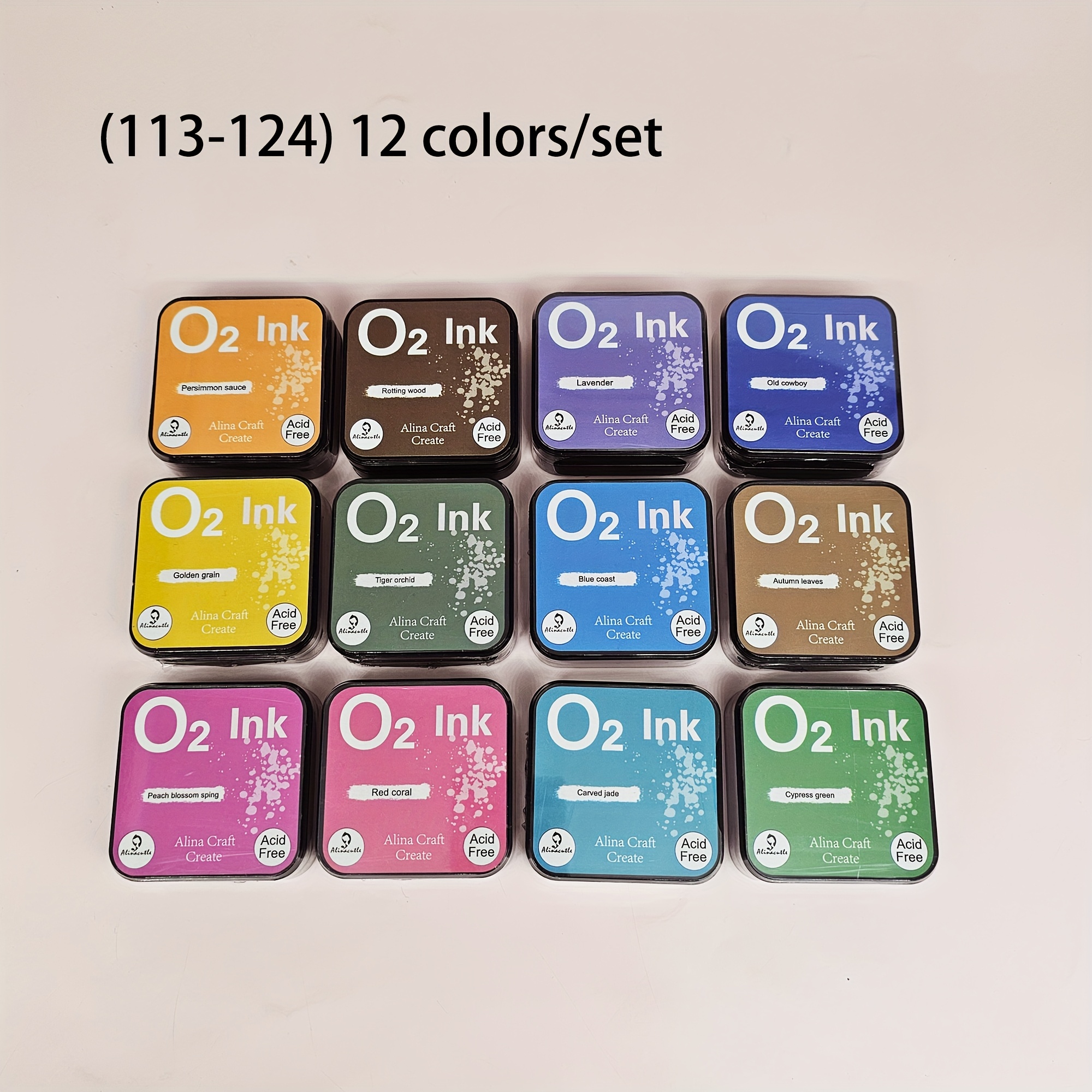 1pc Water-reactive Oxide Ink Pads O2 Ink Pad Stamping Tools for Paper Crafting Scrapbooking Handmade Cards Craft Art Painting Birthday Party Gift Ideas 24 Color Paint Ink Pad-Alinacutle