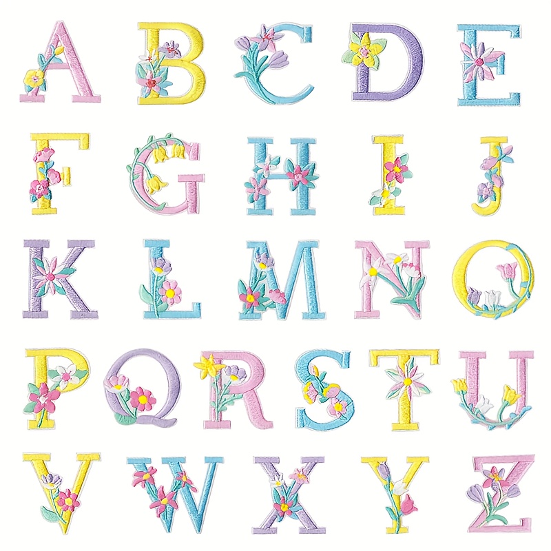 TEMU 26 Embroidered Fabric Letter Patches, Suitable For Mending Holes In Clothing, Sewn Or Ironed On, Decorating Hats, Backpacks, Clothes, And More,
