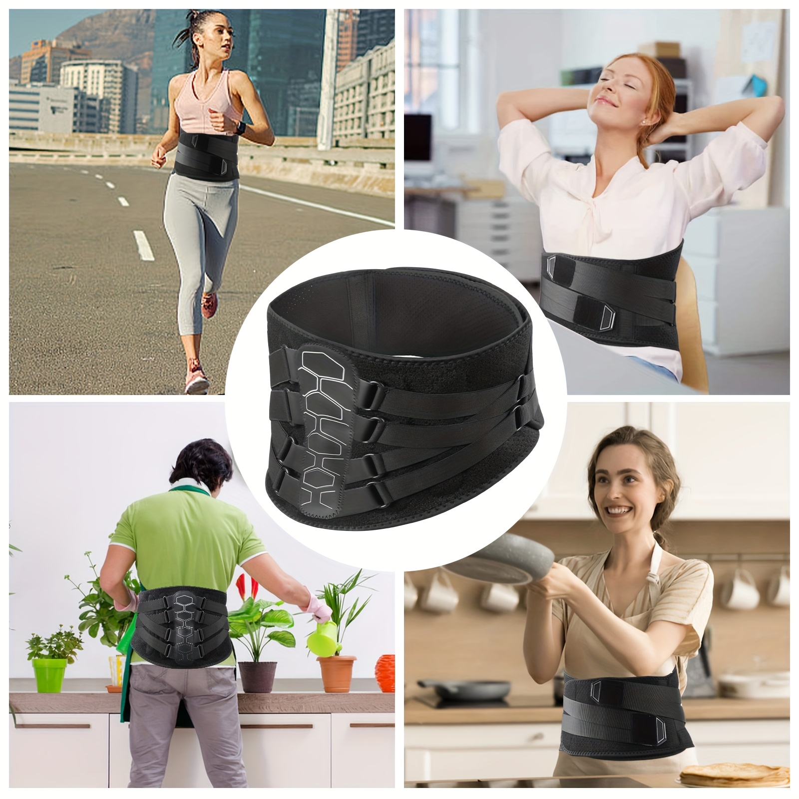lumbalna potpora za leđa s podesivim remenom - mekana 3d pletenina, geometrijski uzorak,   ručno, sportski stil, za muškarce i žene,   i elegantno, steznik za leđa za žene, steznik za leđa za muškarce, steznik za struk, steznik za struk za žene Pojedinosti o proizvodu 5