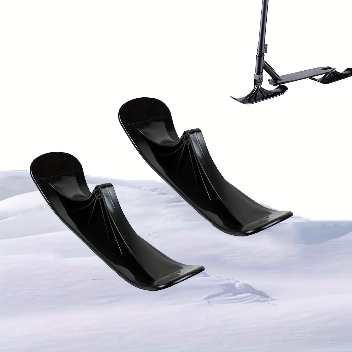 

Snow Scooter Conversion Kit: Black Pe Snow Scooter Attachments For Winter Outdoor Fun