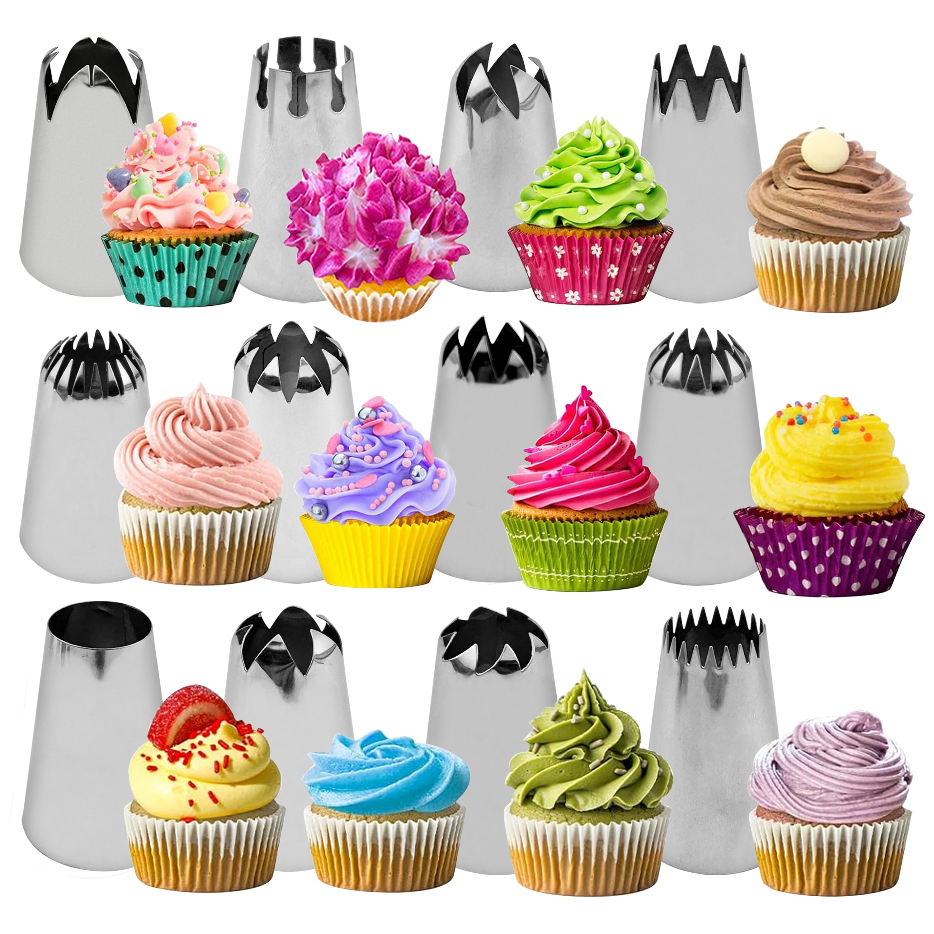 12 different shapes cake decorating tools piping tips large Temu