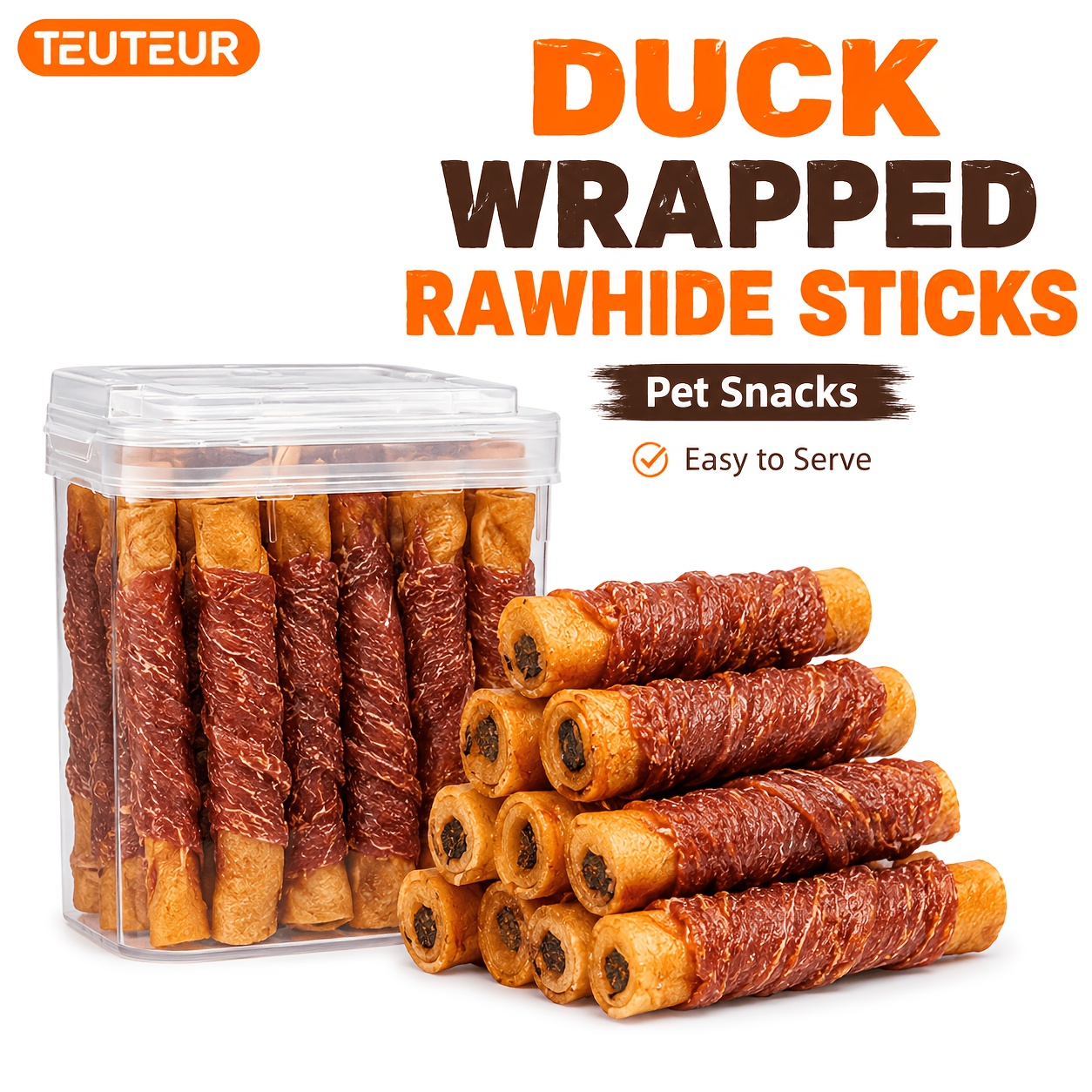 TEMU Duck Wrapped Sticks For Dogs, Chicken Jerky And Beef Hide Chew Rolls, Stuffed Chew Treats For Puppies And Small Breed Dogs, Toy And Corgis,