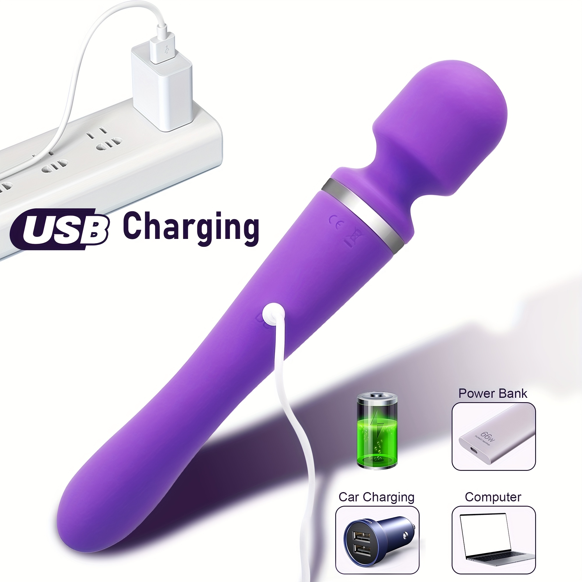 2-in-1   - dual-  wand  , 10   g-punkt massager, wiederaufladbare lithium-batterie, klitorisstimulator sexspielzeug für frauen,   erwachsenenspielzeug Produktdetails 4