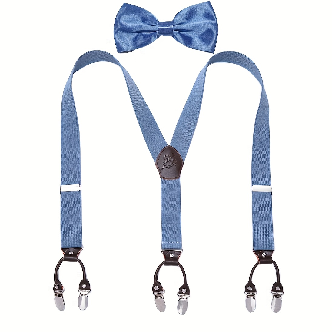 TEMU Ensemble de nœud papillon pour homme Kangdai, , robuste et durable, 6 pinces, anti-rayures, longueur réglable avec clip de dents intégré, ne