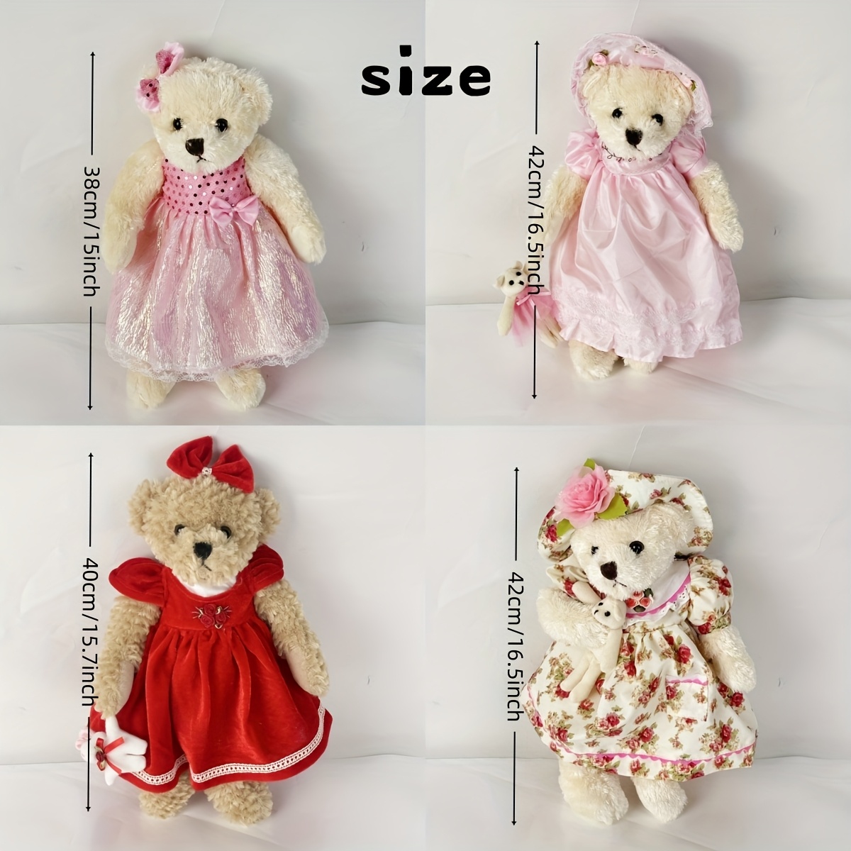 40cm 15 7 anime teddy bear floral dress hat soft - Temu United