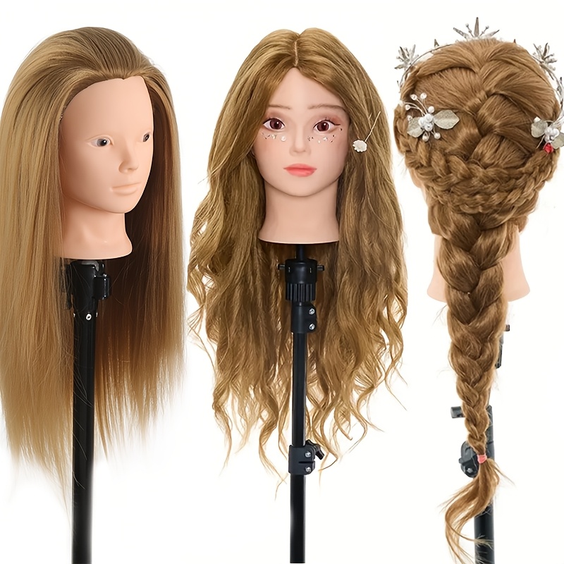 

20-inch Synthetic Fiber Hair Training Head For Styling And Braiding - Hairdresser Practice & Education