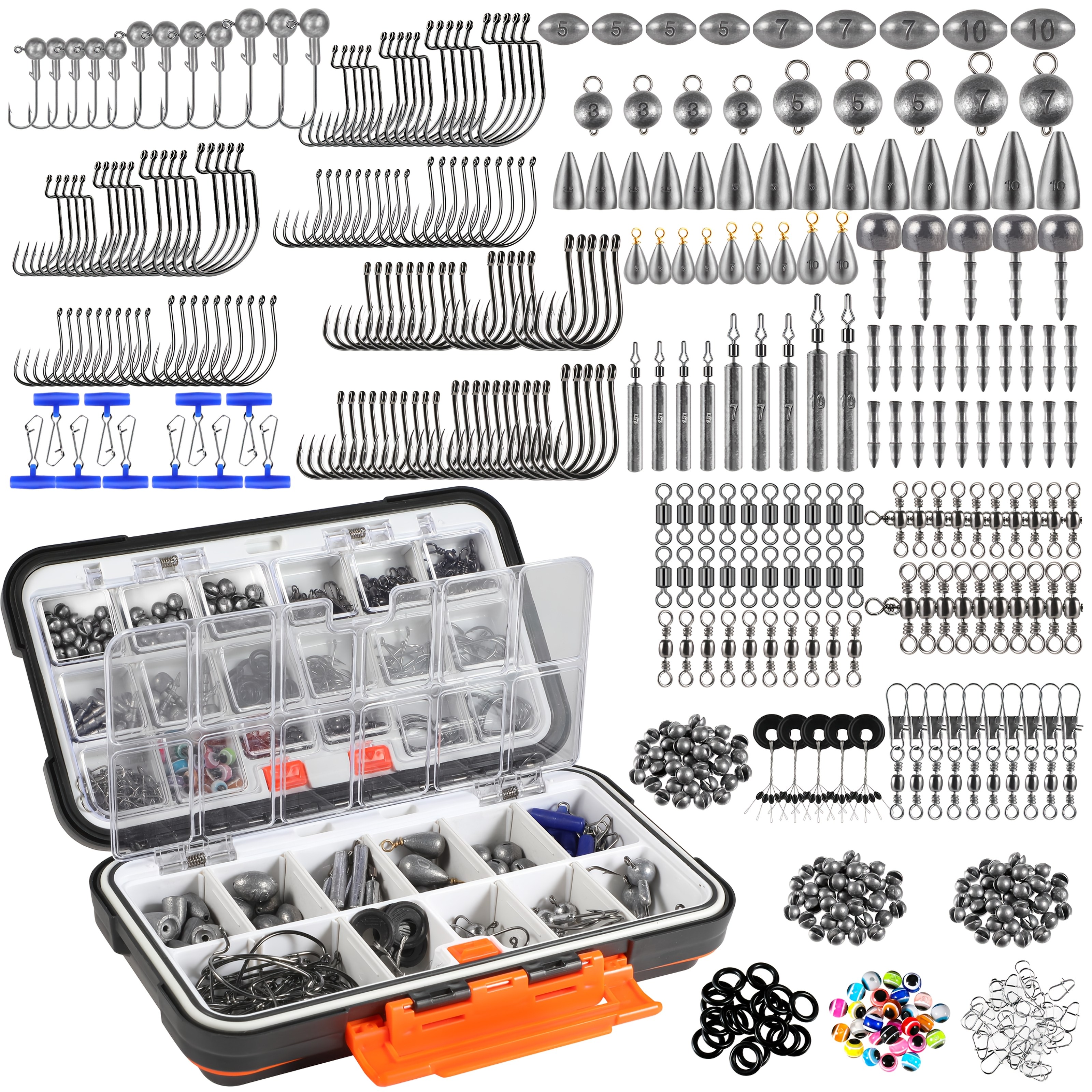 PLUSINNO 108pcs Fishing Accessories Kit, Fishing Tackle Box With Tackl – Bait Master HTX - Fishing Bait & Tackle
