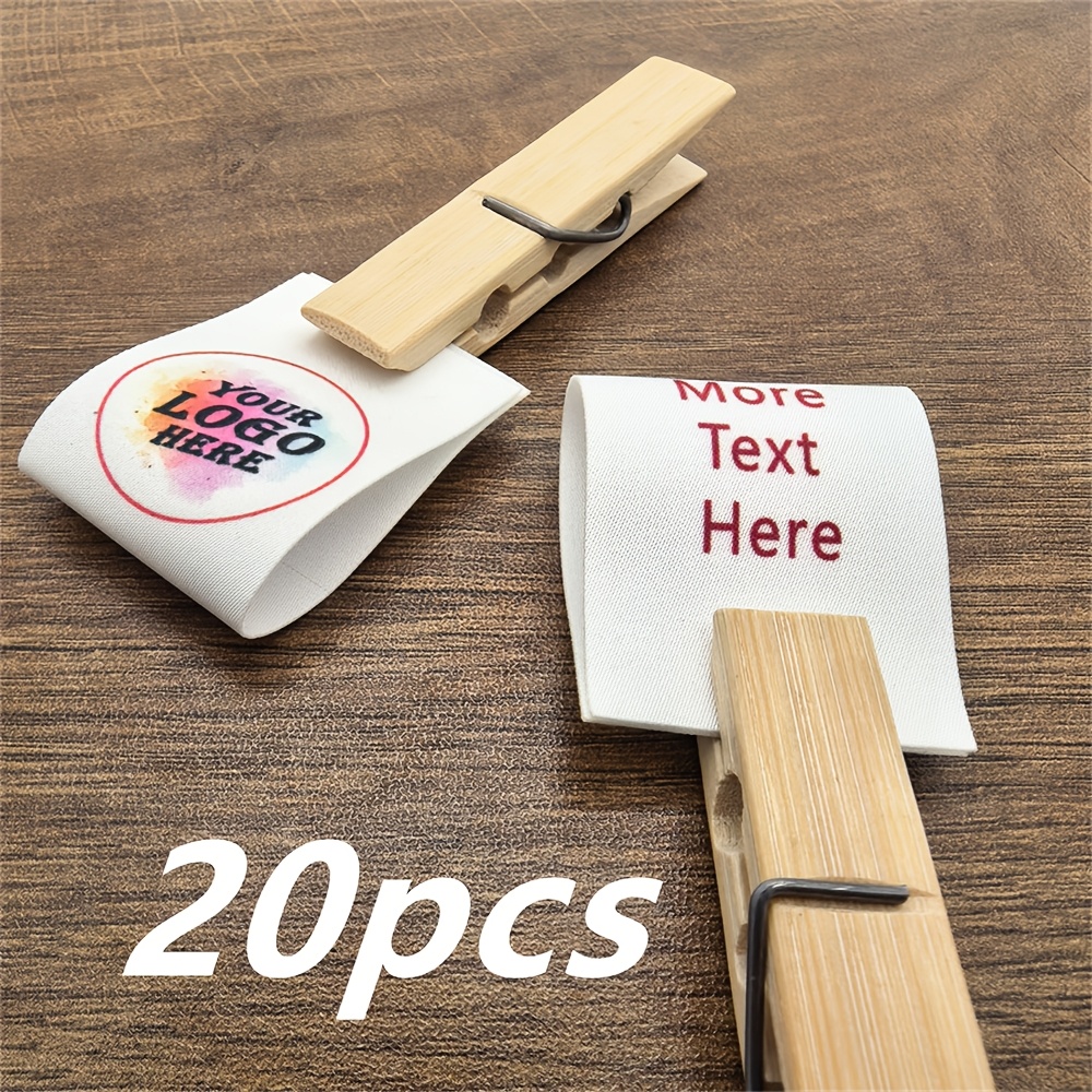 20pcs pack custom sewn fabric labels suitable for clothing tags washable   no fray edges text barcode qr codes for   washable tags for apparel product labeling