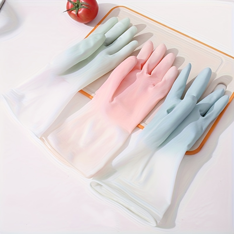 

3 Pair, Premium Household Cleaning Gloves, Waterproof Kitchen Dishwashing Gloves, Non-slip Housework Gloves, Durable Laundry Washing Gloves, Cleaning Supplies, Cleaning Tool, Back To School Supplies