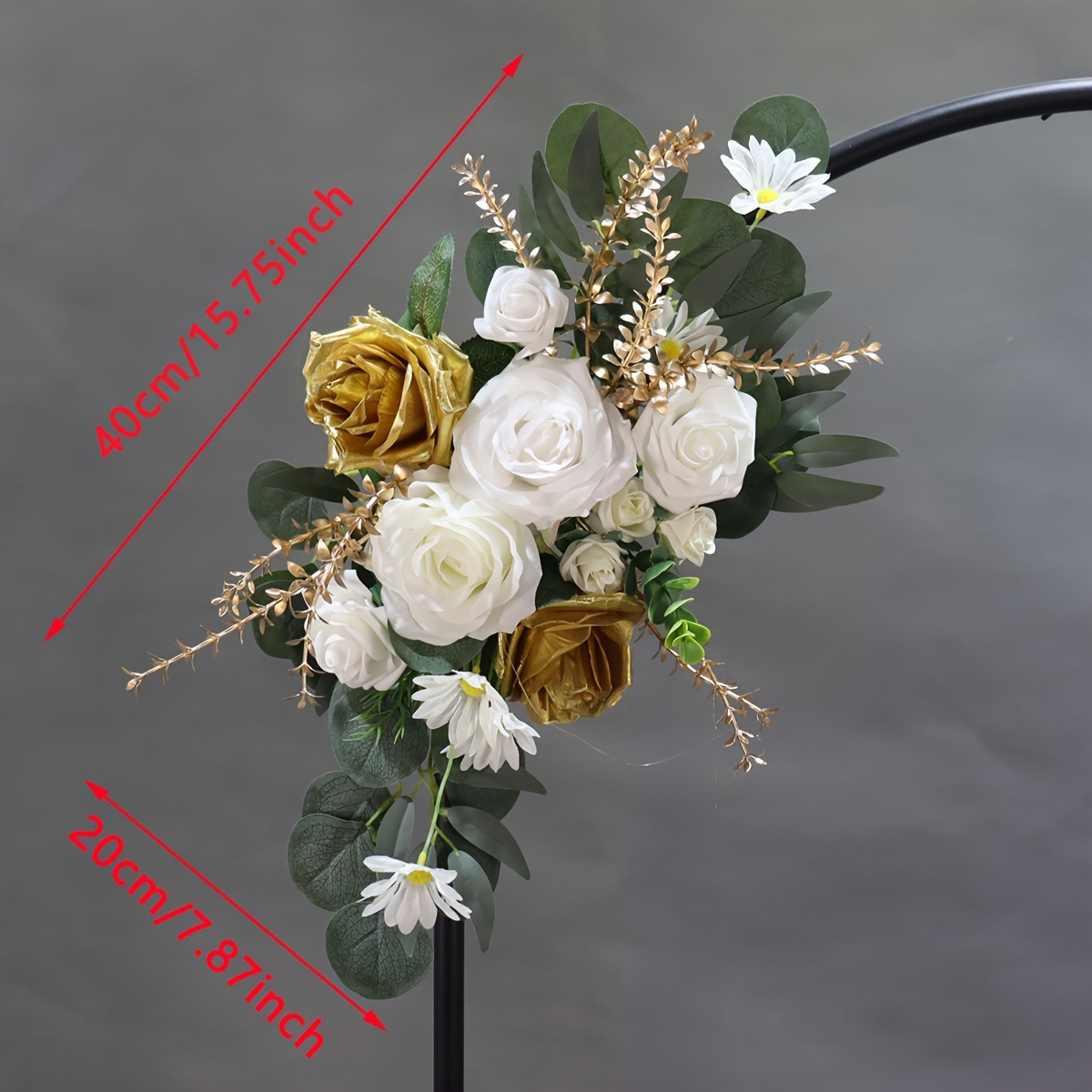 E-shop -Stil Neue Weiße Rose Blumen Hochzeit Festliche Warteschlange Bühnendekoration Blumenpunkt Hängende Blumen Festival Künstliche Blumen