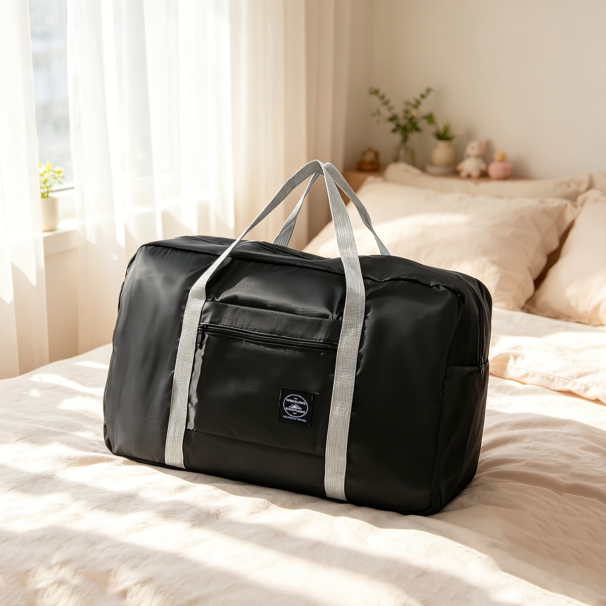 TEMU ["Sac de voyage, Sac de bagage] 1pc Petite taille 5.1In X 11.4In X 17.3In Sac de voyage pliable léger, Sac de bagage multifonctionnel portable -