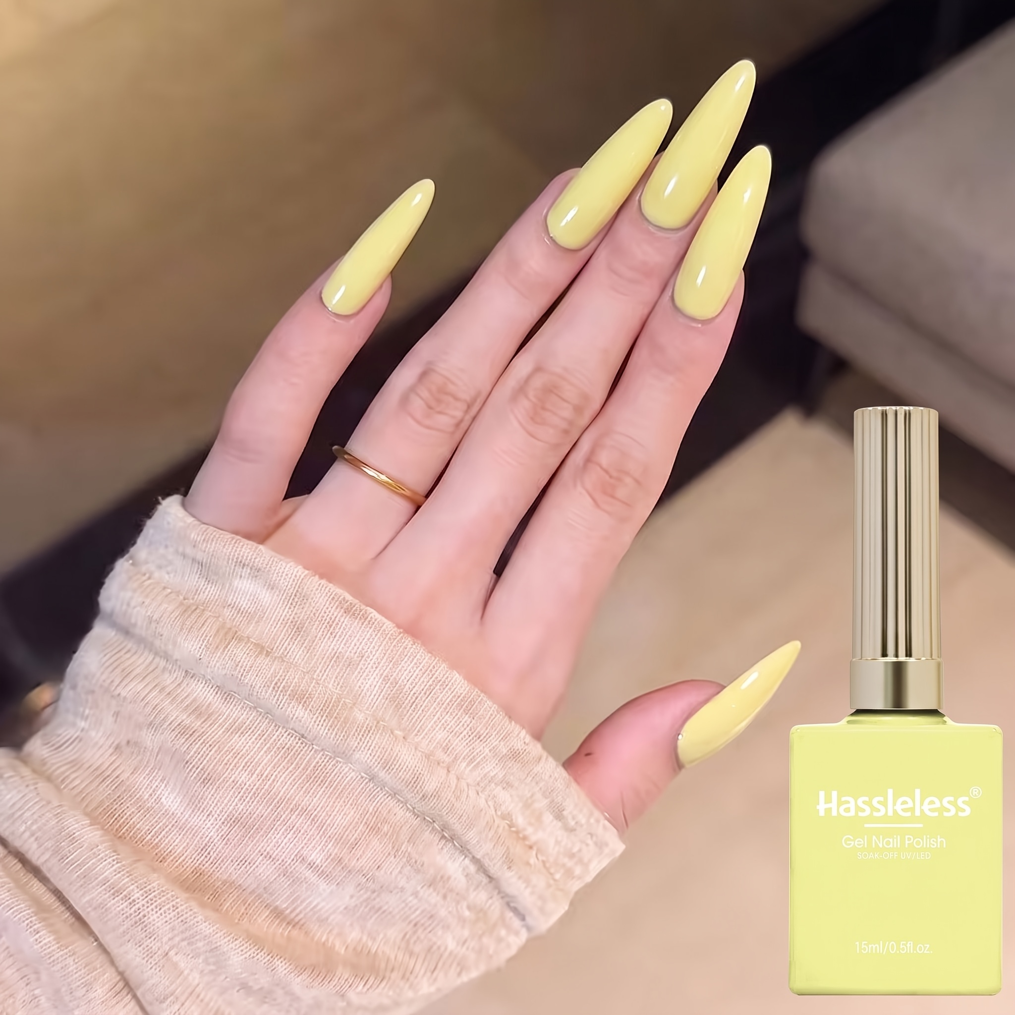 TEMU 1pc Gel Nail Polish 15ml Bow Glass Bottle | Gift, Shiny Bright, Strengthening, Soak Off, , Long Lasting Up To , Chip Resistant, Suitable For Led