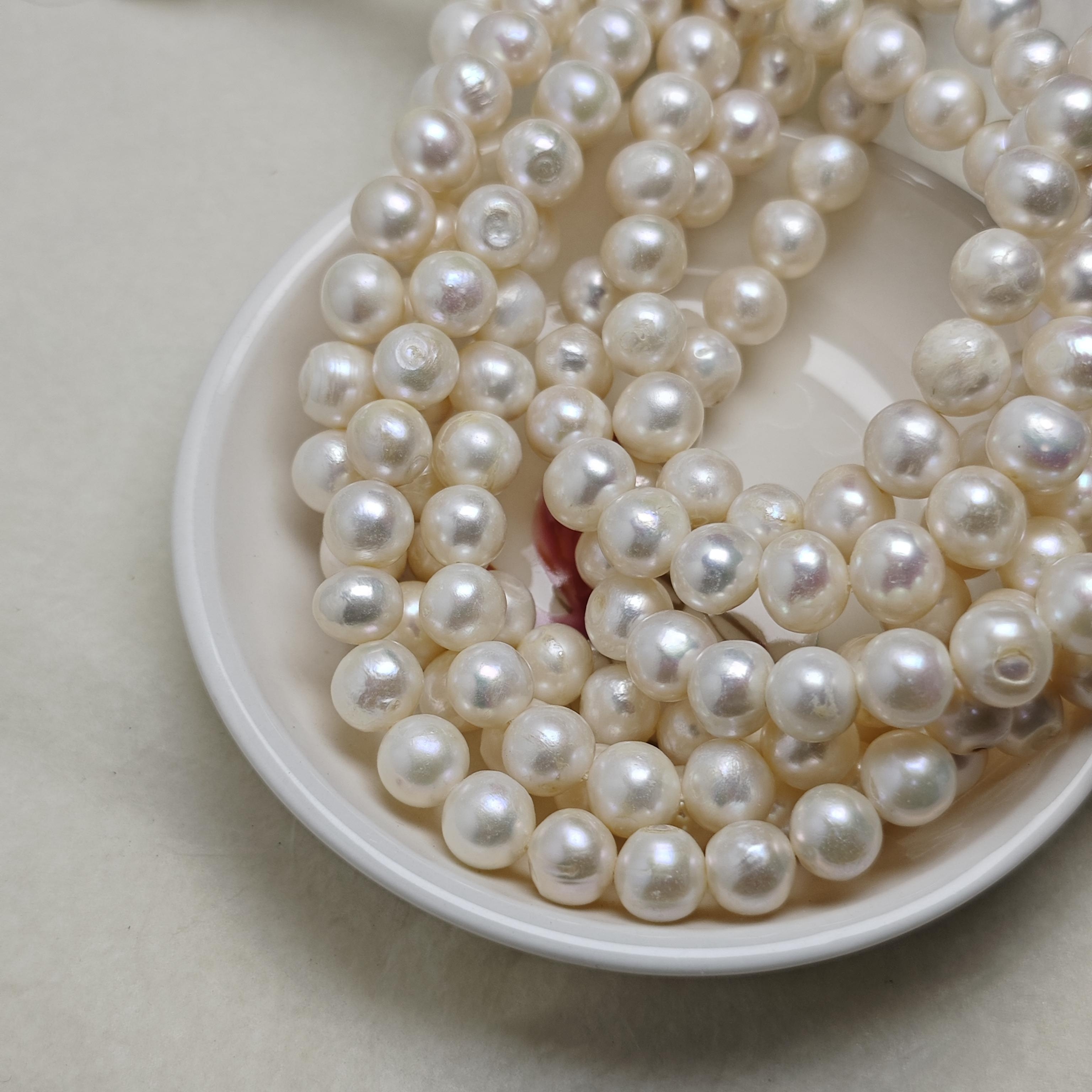 9-10mm Round Freshwater Pearl Beads - 15 Colors For Jewelry Making & DIY Crafts