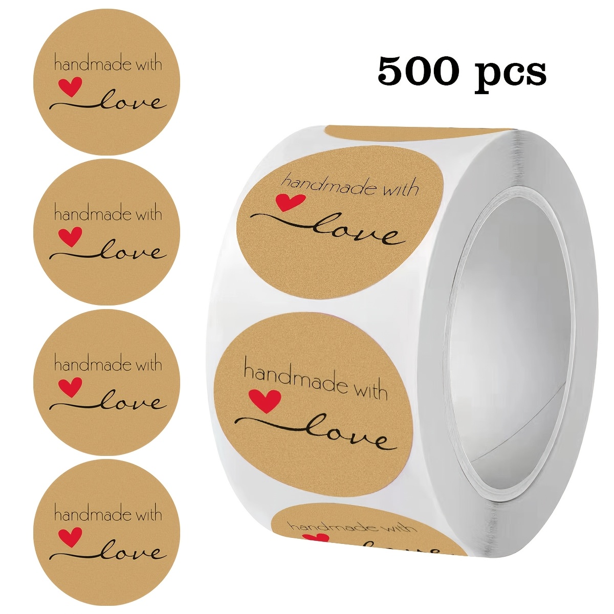 500 Stickers/roll Paper Thank You Self-adhesive Stickers Round Decorative Sticker Labels For Handmade Baking Envelope Sealing Crafts Gift Bags Pvc Durable Self-adhesive