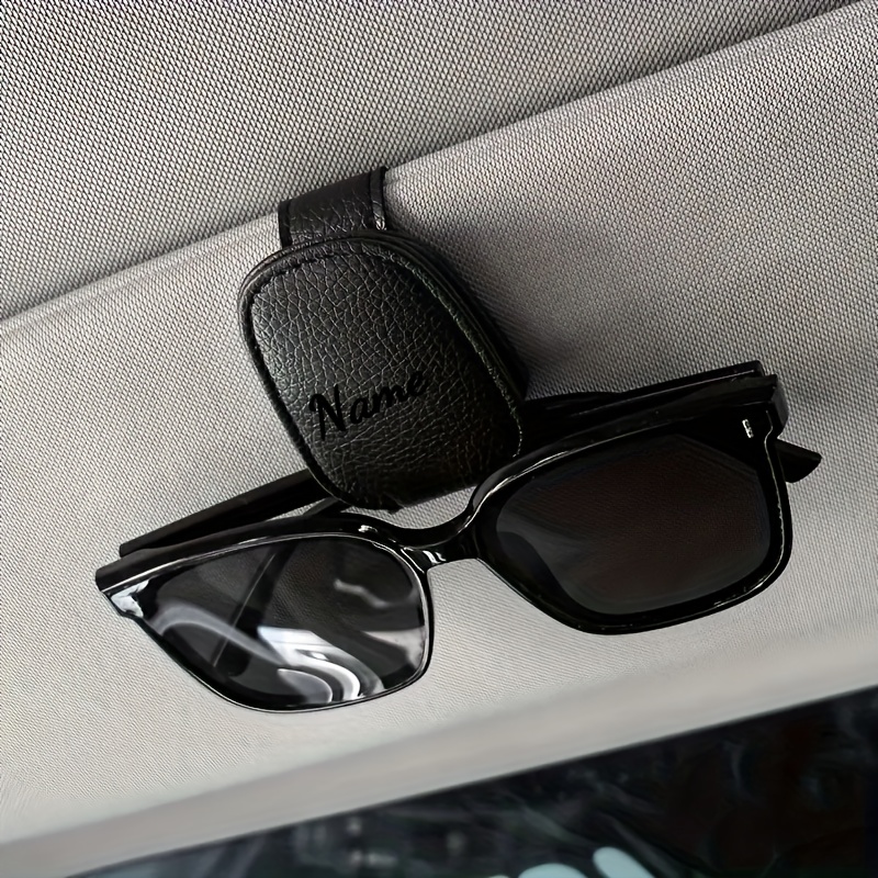 TEMU Clip porta occhiali da sole per auto personalizzato - PU, chiusura magnetica, design antigraffio, facile da con , elegante estremit� , a tutti i