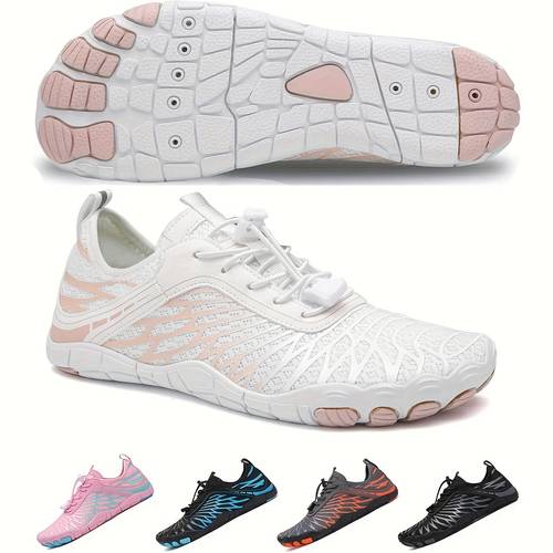 womens shoes breathable minimalist wide toe barefoot hiking sneakers with geometric pattern zero non slip rubber sole for summer training cross workouts hiking shoes footwear stylish sportswear insole