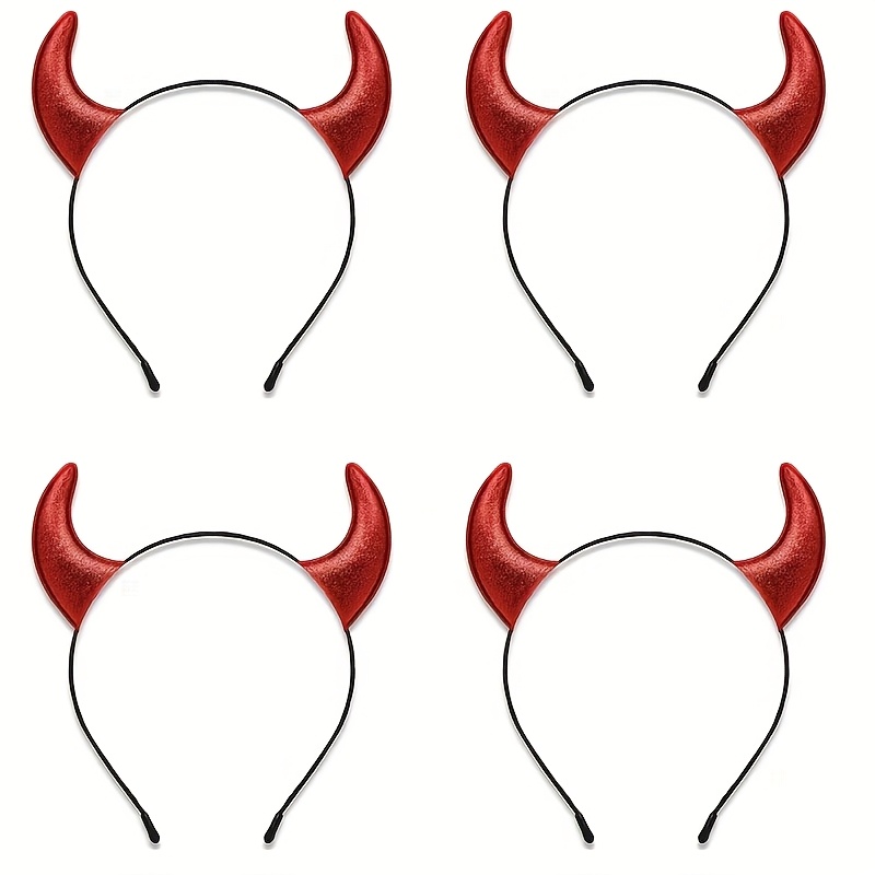 TEMU Diadème de Noir - Bandeau de Rouge - Accessoires de Pinces à Cheveux - Style Coréen et Japonais - Halloween - 4pcs
