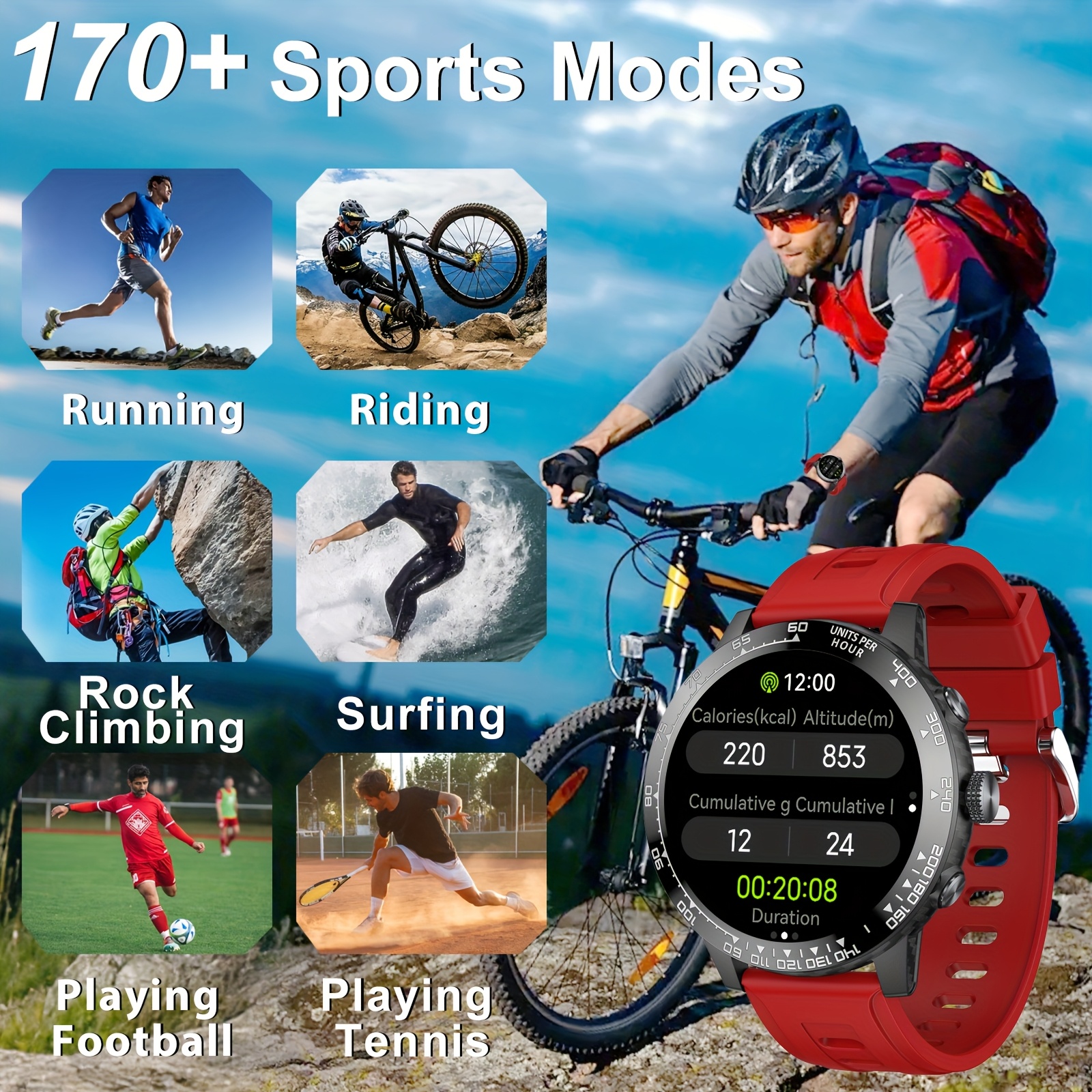 smartwatch unisex gps ipx8/3atm entrada/ Temu Spain