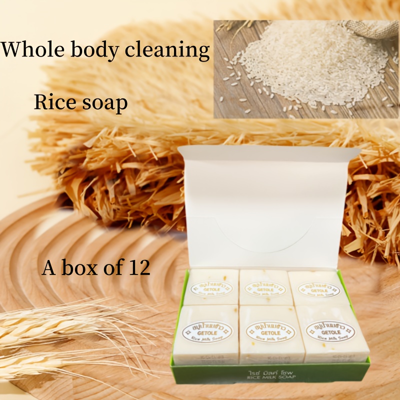 12pcs Handmade Rice Soap for Gentle Cleansing