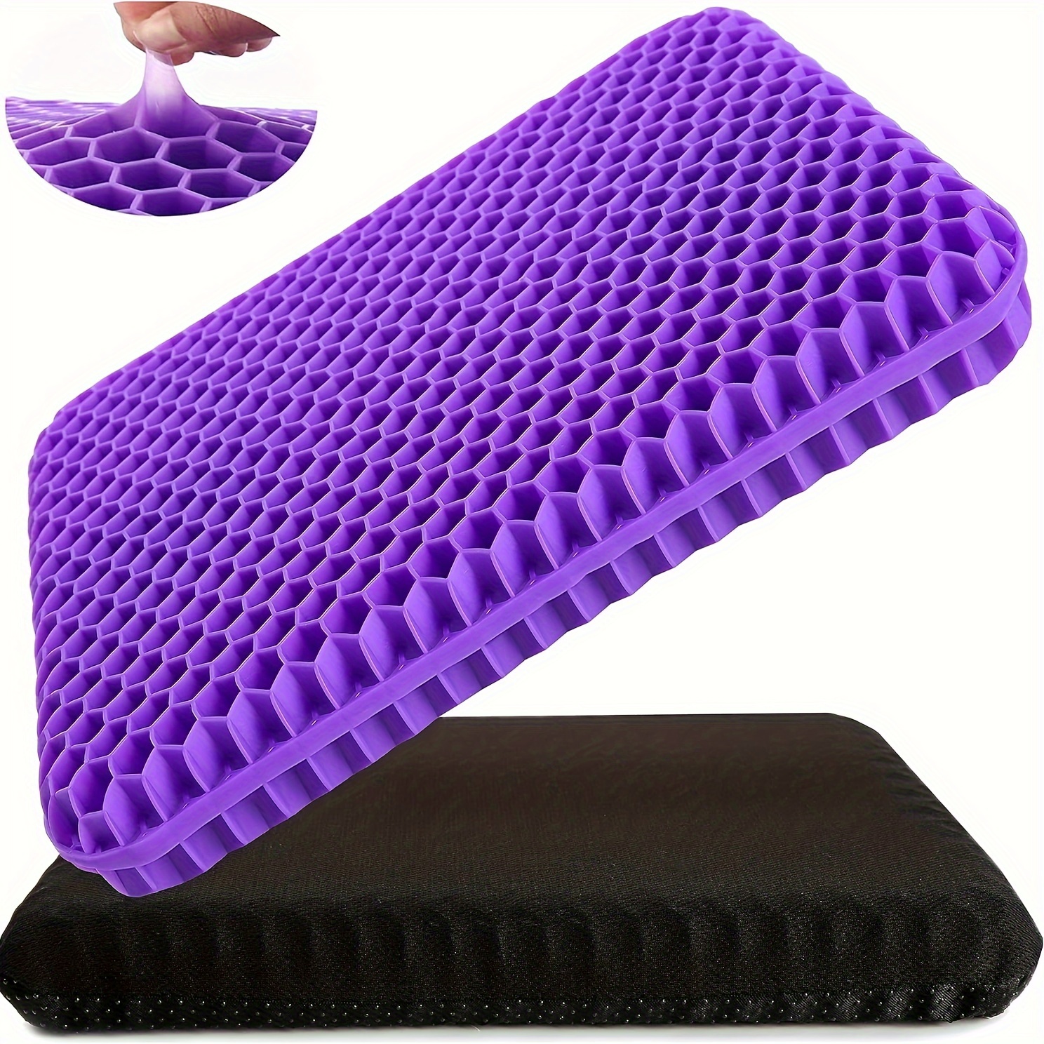 2026   cushion posture correction lumbar support cushion non slip cover breathable cool double layer thickened cushion suitable for office chair wheelchair gaming chair purple    
