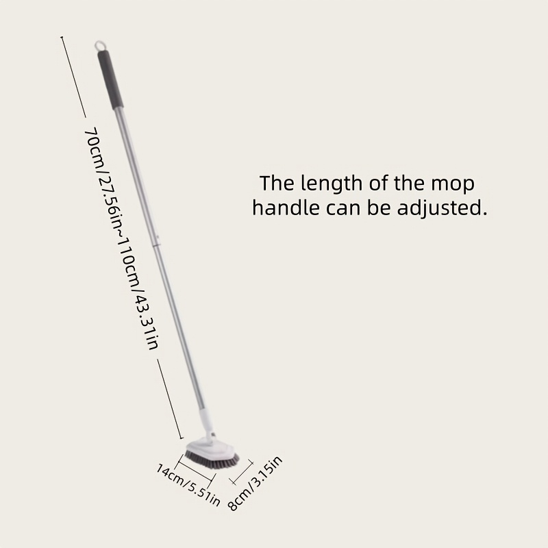 dual head retractable floor and shower brush long handle multi purpose cleaning for bathroom bathtub floor baseboards sink kitchen   walls made of plastic 8