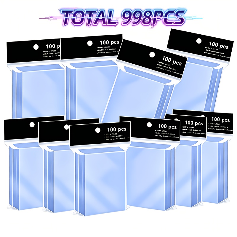 TEMU 998pcs Card Protector Sleeves, Bulk Pack, High And Durable Plastic For Collectible Cards