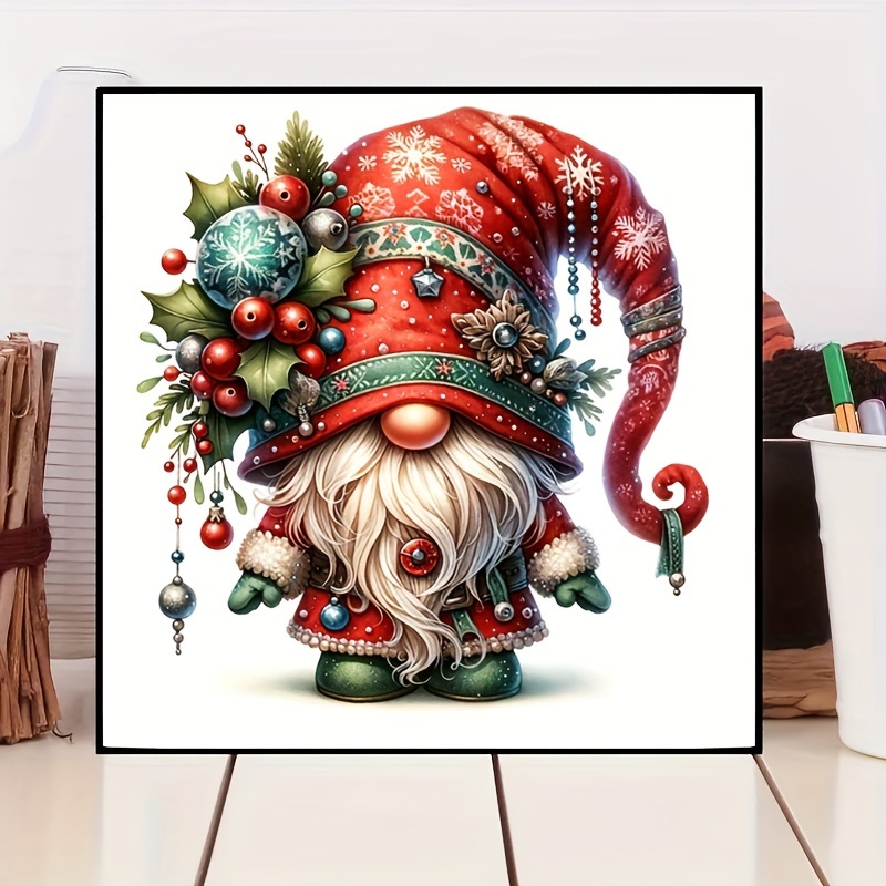 

Festive Cartoon Gnome Diamond Painting Kit For Adults: Diy Diamond Art With Full Diamonds, Perfect For Home Decor And Gifts - Acrylic (pmma) Material