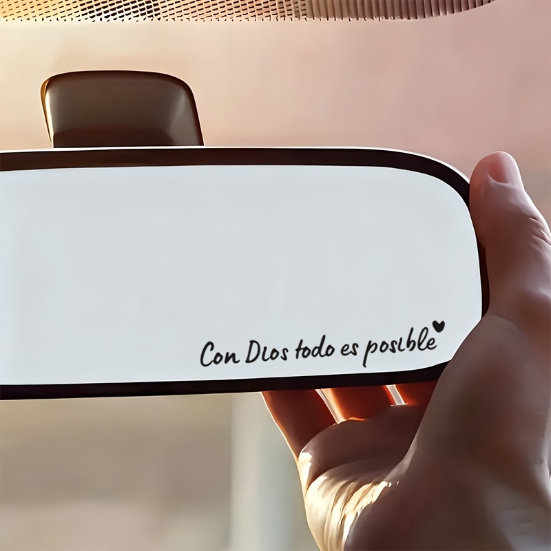TEMU 2 piezas de pegatinas inspiradoras para retrovisor del coche con la "Con " - Calcomanías de vinilo estilo español para puertas, ventanas,