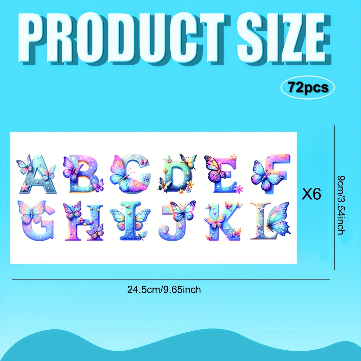 TEMU 72pcs/Set Papillon Rêveur Coloré Motel Porte-clés Papier Décoratif UV DTF Transfert pour Porte-clés Ajouts Personnels, Facile à Coller, Jolis