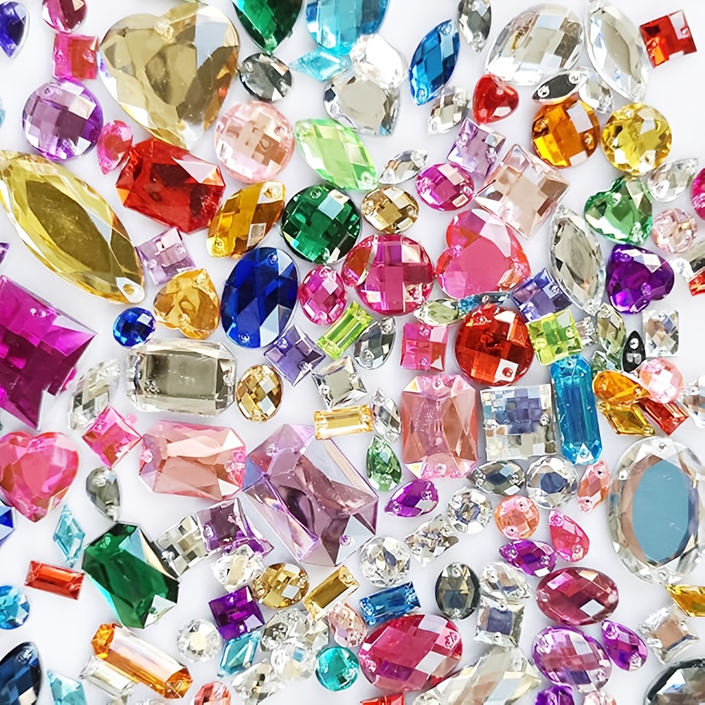 TEMU Un paquete de 100 piedras de strass cosidas a , accesorios y decoraciones DIY para ropa, ideales para decoración de muebles y costura