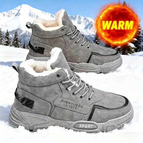 item picture mens wide fit warm winter snow boots and sneakers durable work boots plush lined casual shoes cold resistant non slip hiking boots comfortable running shoes low promotion on mens footwear local warehouse stock