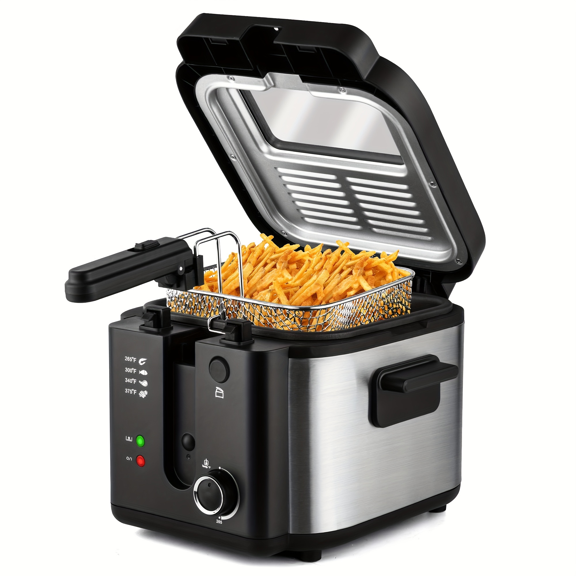 

Susteas 1500w Electric Deep Fryer With Basket - Stainless Steel, Inner Pot, Removable Lid, Temperature Control & Easy- For Crispy Homemade & More, Deep Fryer Basket