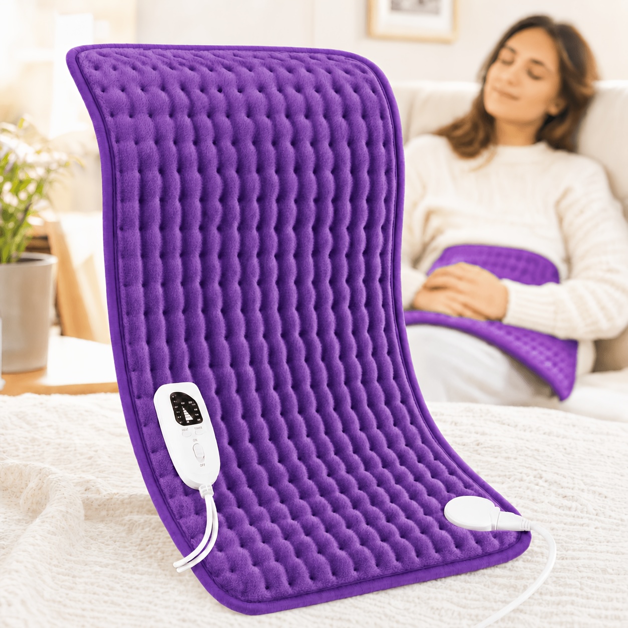 extra large heating pad 24 x12 5 heat settings fast   to 150 f 2 hour auto shut off   wet dry use machine washable heating pad for back neck shoulders knee leg abdomen   ideal gifts for parents christmas