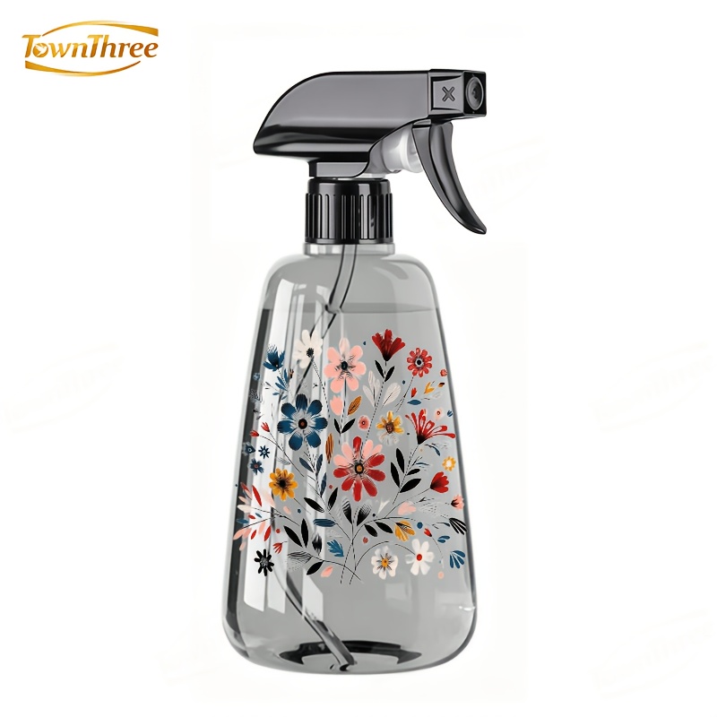 TEMU Multi-functional Watering Can & Spray Bottle With Colorful Floral - Refillable Mist Sprayer Suitable For Plants, Hair Styling, Cleaning,