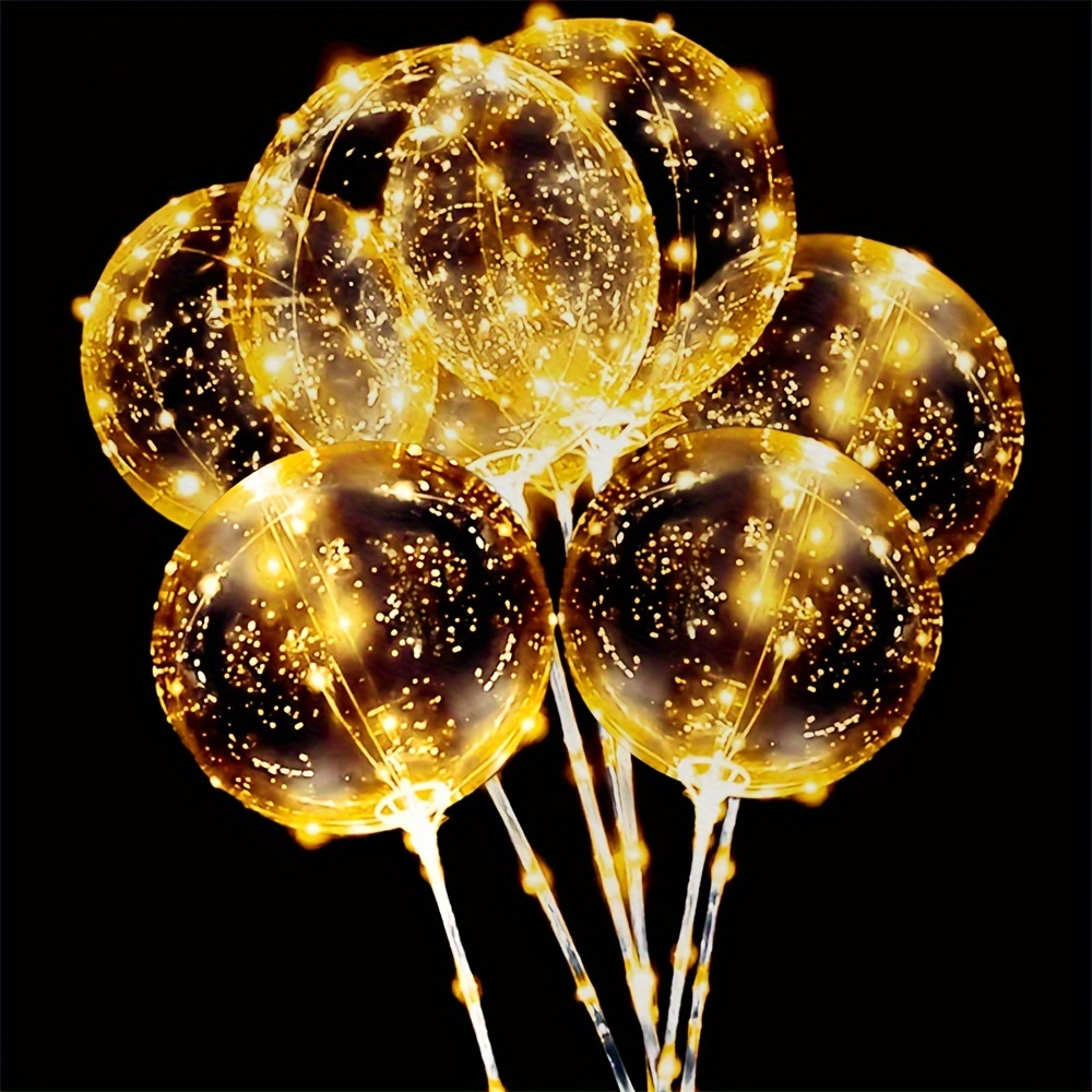 

18pcs Led Light Strings With Transparent Bubble Balls For Balloon Rods (excluding Internal Electricity), For Valentine's Day, Mother's Day, Birthday, Weddings, Graduations, Christmas Decoration
