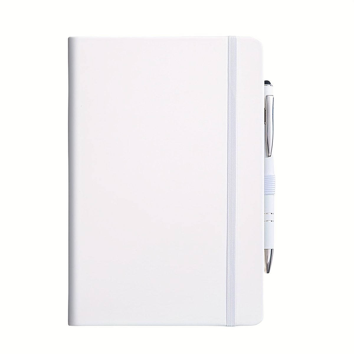 TEMU 1pc Custom Logo Notebook, High-value A5 Notepad With Pu Strap, Pen Loop, And Ballpoint Pen Set, Customizable Diary