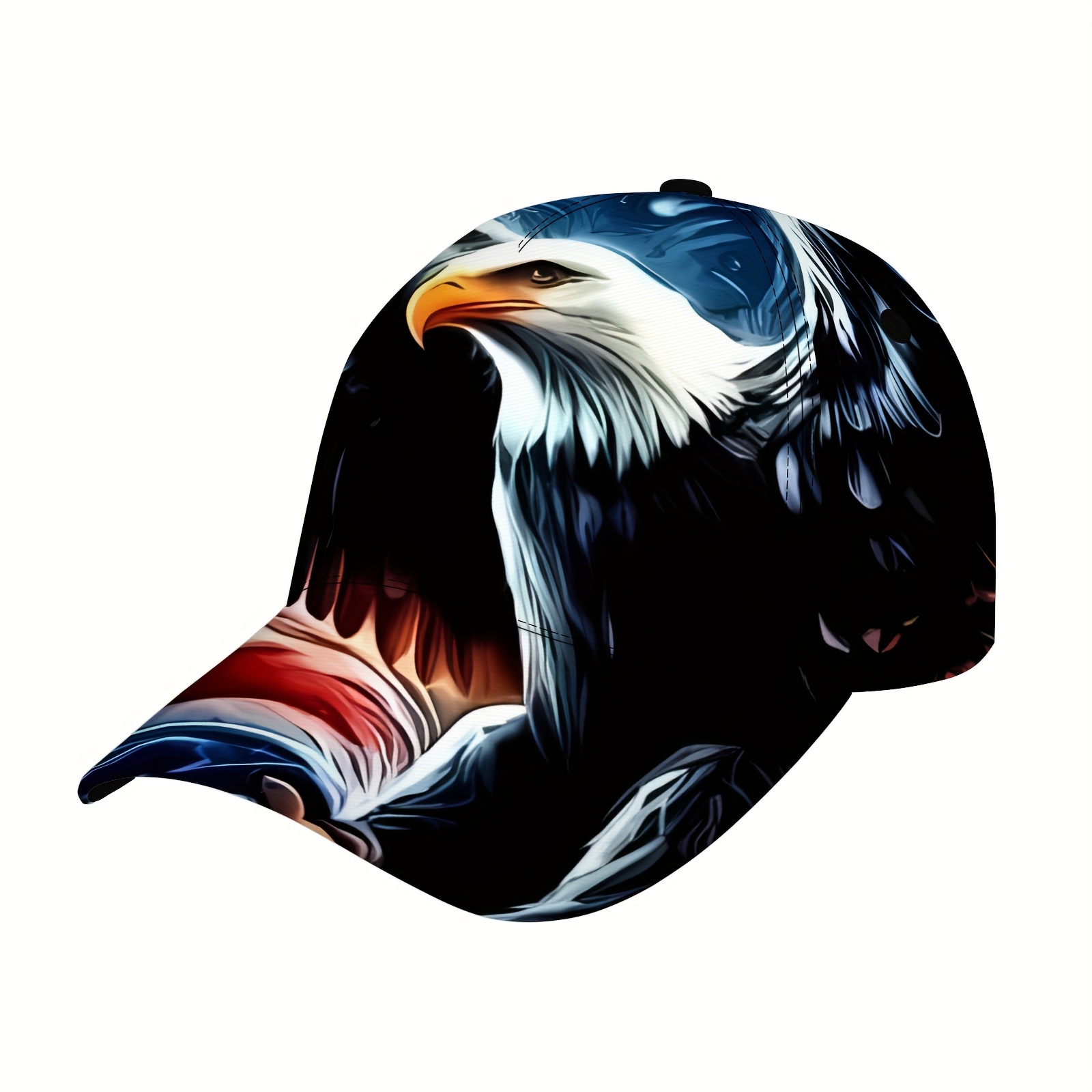 

1pc Eagle Head And American Flag Graffiti Hip Hop Fashion Baseball Cap - Unique Design, Adjustable Size, Cool Pattern, Sports Headwear, Fashion Accessories, Christmas Gift