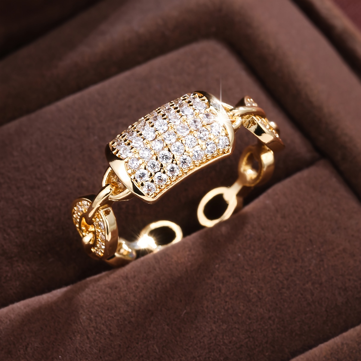Light Luxury Niche High-end Zirconia Ring Adjustable Band