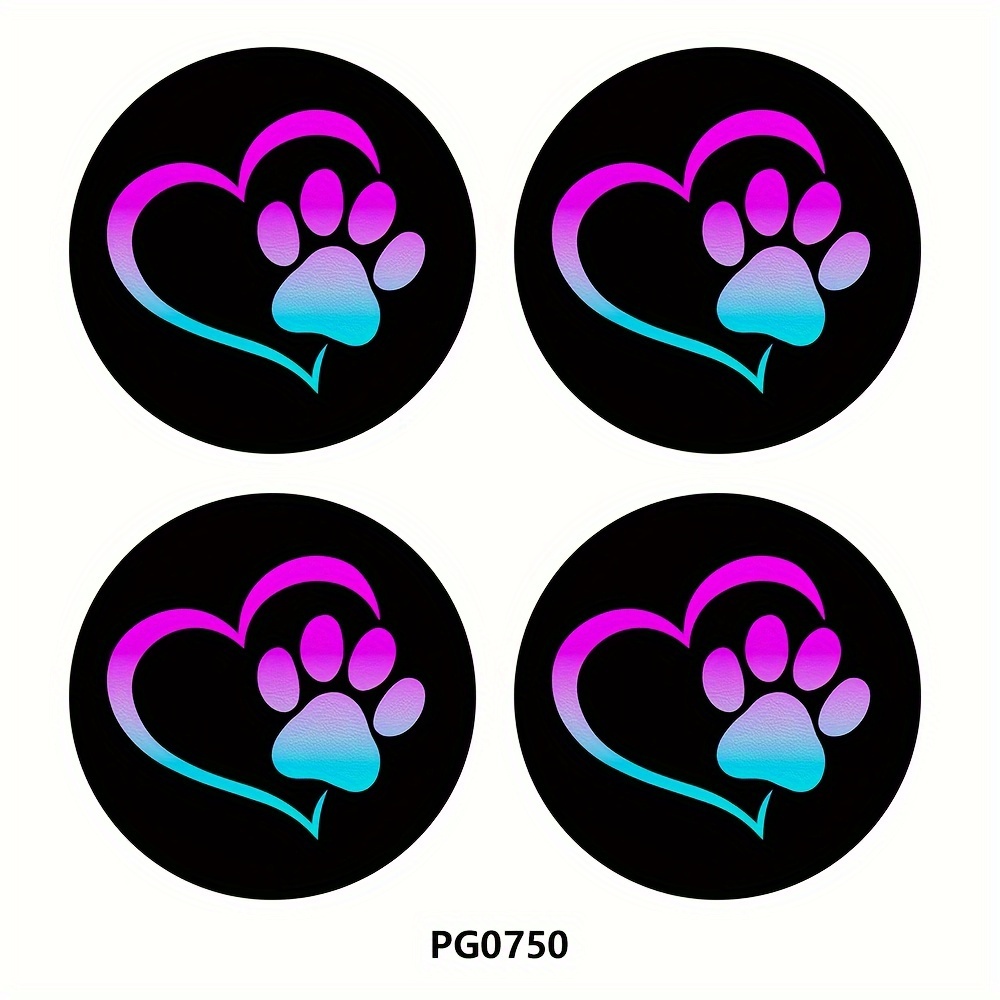 TEMU Set Of 4 Decorative Cup Coasters For Cars, Featuring A Love . Universal Coasters, Measuring 2.75 Inches, Are Perfect For Holding Water Cups And Beverages, In Attractive Colors