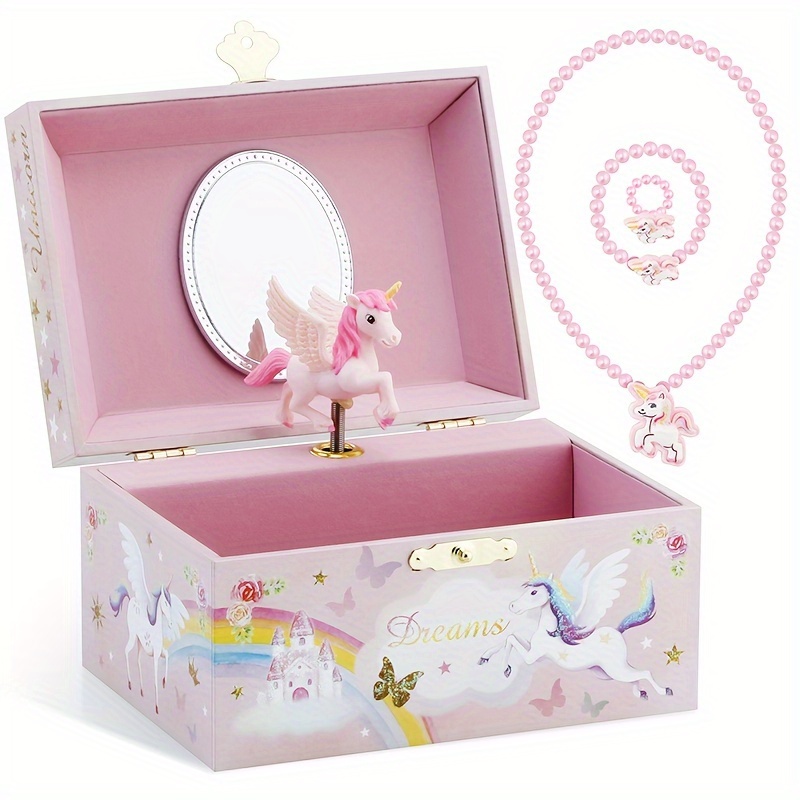 

1pc Wooden Jewelry Box Unicorn And - Jewelry Organizer , , Multipurpose Elf- , No Needed, Jewelry Boxes