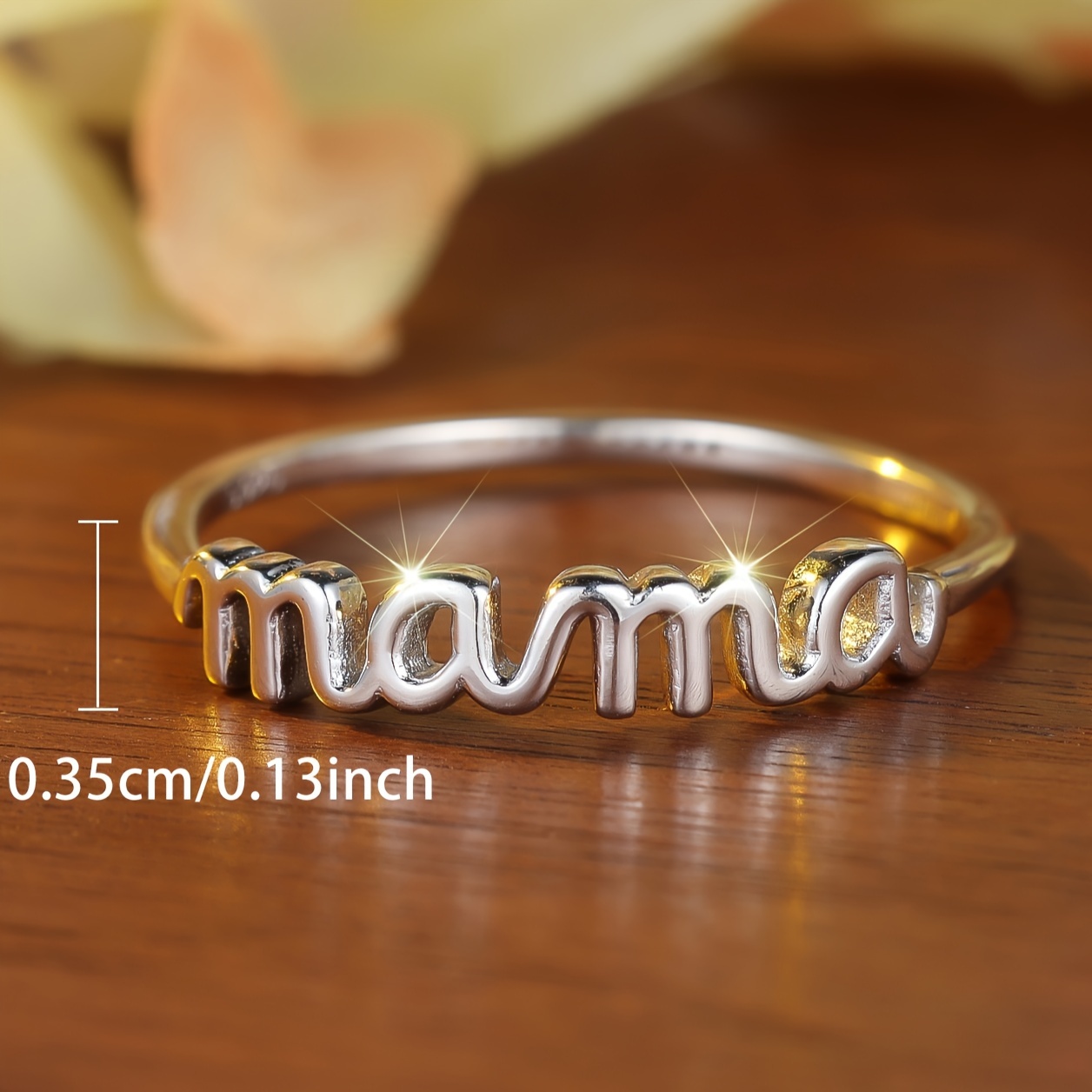 S925 Sterling Silver Mother's Statement Ring 1 2g