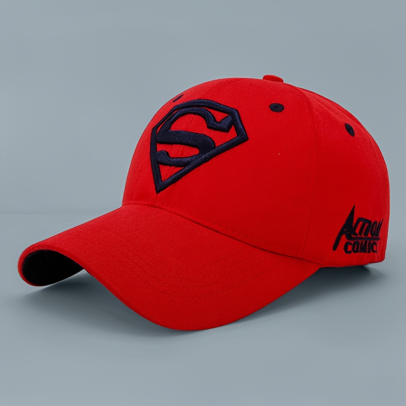 TEMU Gorra de béisbol de Superman para hombre - Gorra snapback ajustable con logo del de Superman - Diseño de cómic , para cosplay, ropa casual,
