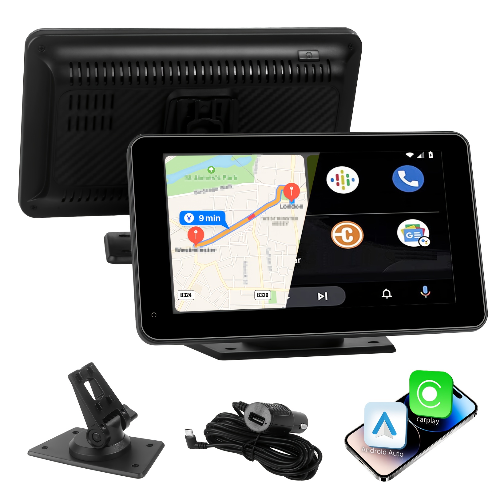 TEMU Plimpton, 2024 Car Portable, Car Touch Screen Android&carplay, Carplay Screen For Car Portable 7 Inch, Wireless Car Play, Multimedia, Voice