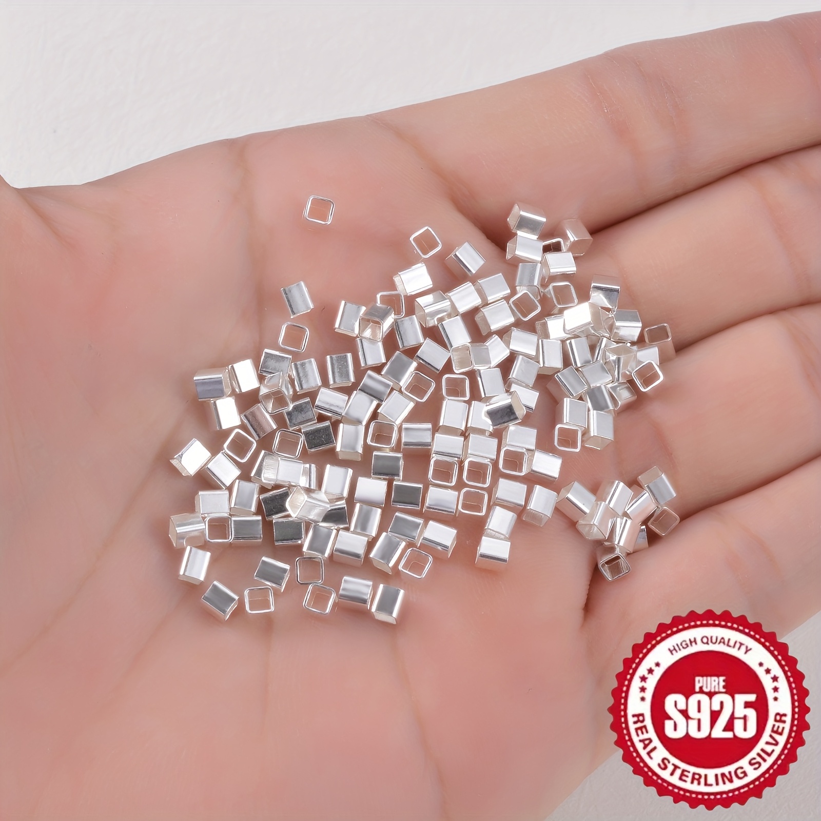 100pcs S925 Pure Silver DIY Spacer Beads for Jewelry Making